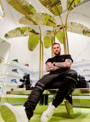 O designer Philipp Plein e sua nova loja no Rio de Janeiro.