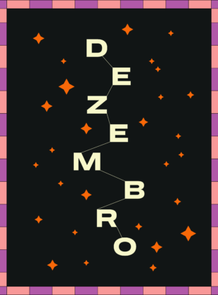 ilustração do horóscopo de dezembro com a palavra dezembro e símbolos astrológicos