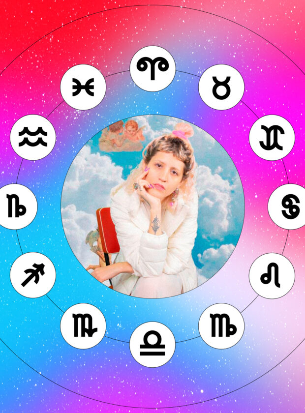 Madama Brona cercada por signos do zodíaco horoscopo previsões mensais