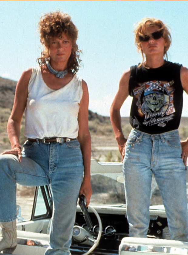 Susan Sarandon e Geena Davis no deserto, em cena de Thelma & Louise