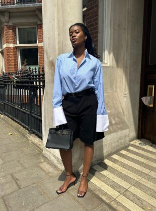 looks de trabalho para o calor e se vestir profissionalmente no verão: bermuda + camisa oversized