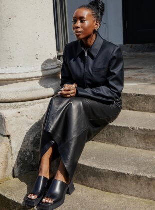 looks com saia de couro