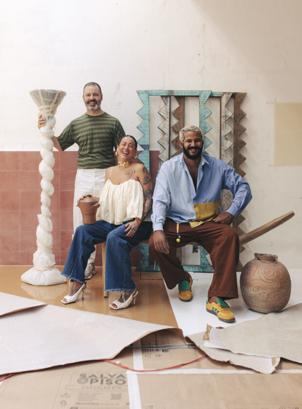 Na foto, Maurício Arruda, Irina Cordeiro, do Cuscuz da Irina, e Rafael de Oliveira, da Retropy.