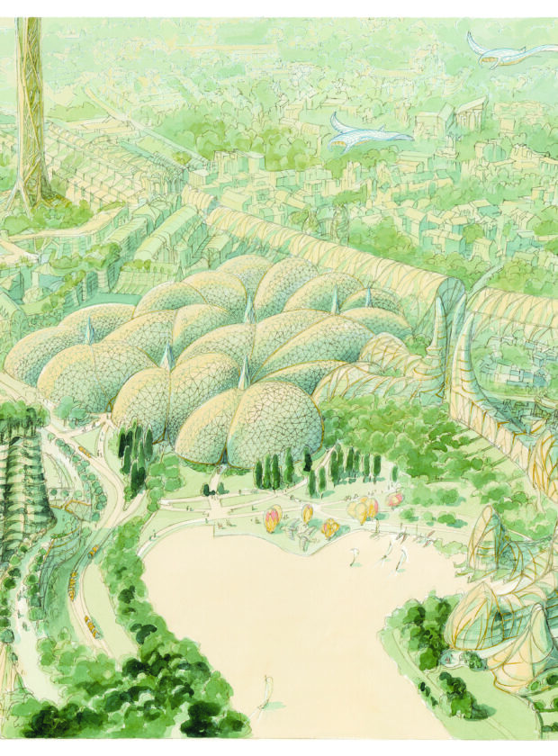 Movimento solarpunk: ilustração de Luc Schuiten.
