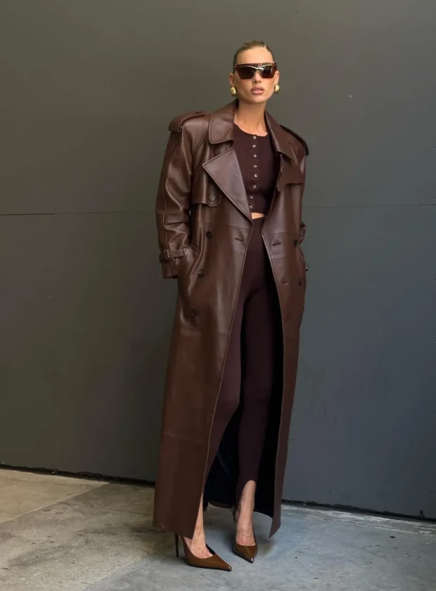 looks com casaco de couro
