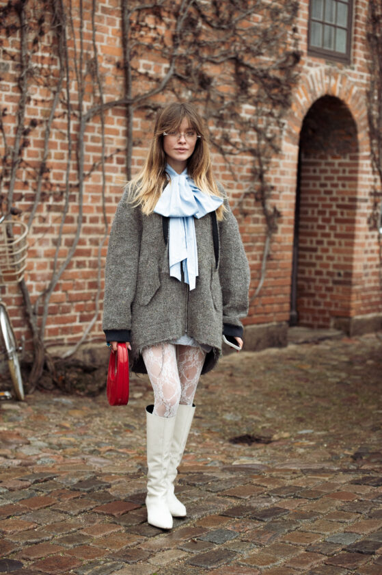 looks com meia-calça de renda