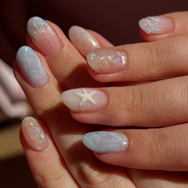 unhas inspiradas no fundo do mar