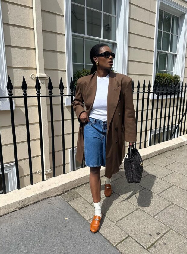 looks com bermuda jeans