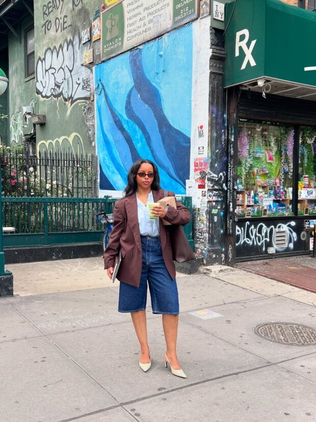 looks com bermuda jeans 