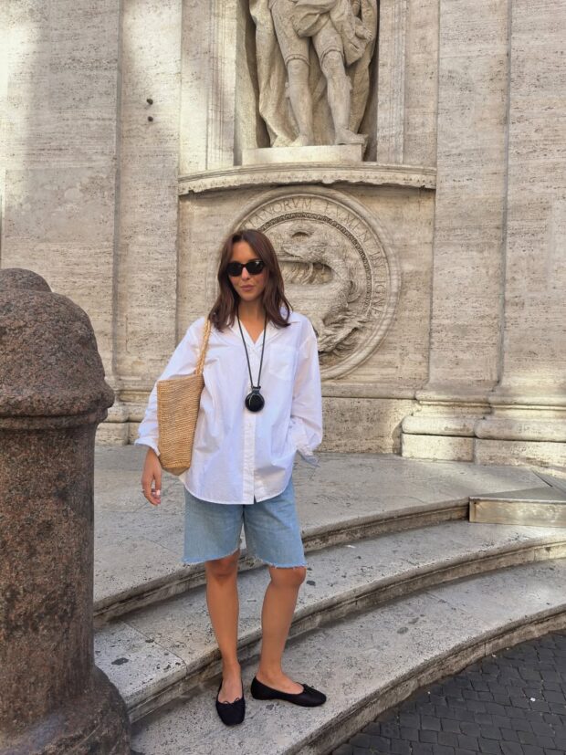 looks com bermuda jeans 