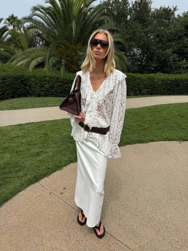 looks com blusas de renda