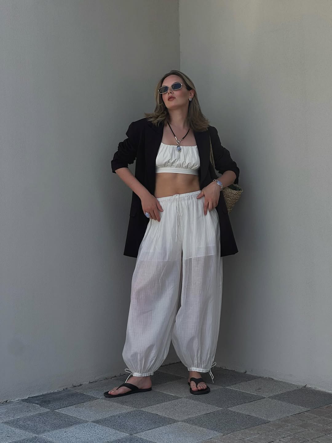 calça harem transparente