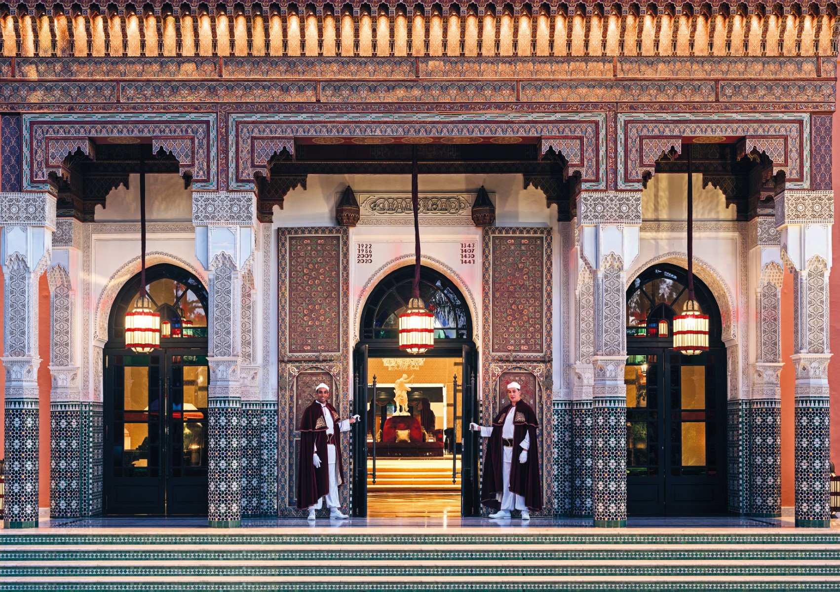 Entrance to the Hotel, La Mamounia Hotel, Marrakech, Morocco. Photo by Alan Keohane