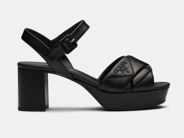 Sandalia de salto medio oout8 Prada