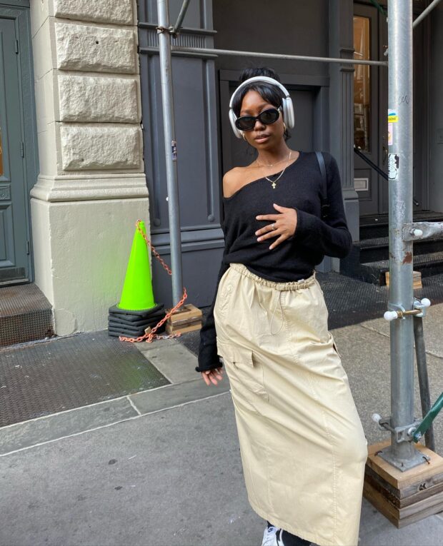 looks com saia cargo bege 