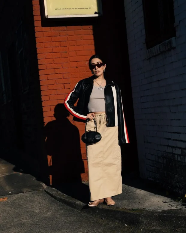 looks com saia cargo bege 