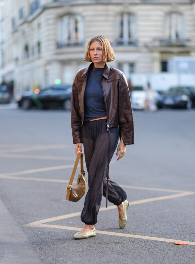 look com calça transparente