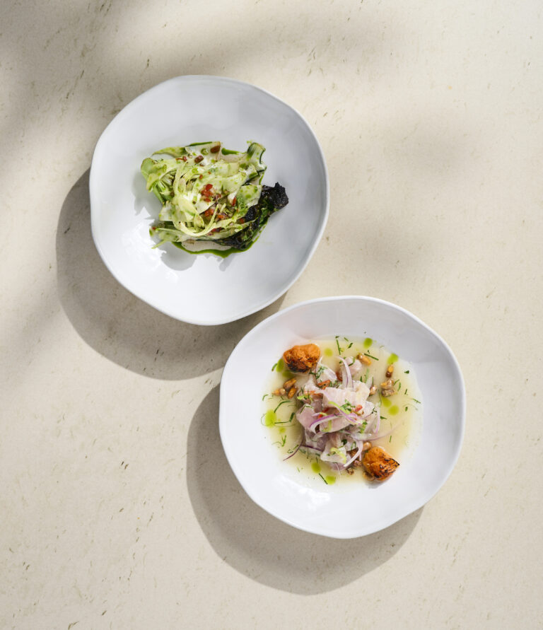 Menu executivo Mares de La Peruana Salada Verde e Mini Ceviche CreditosLais Acsa