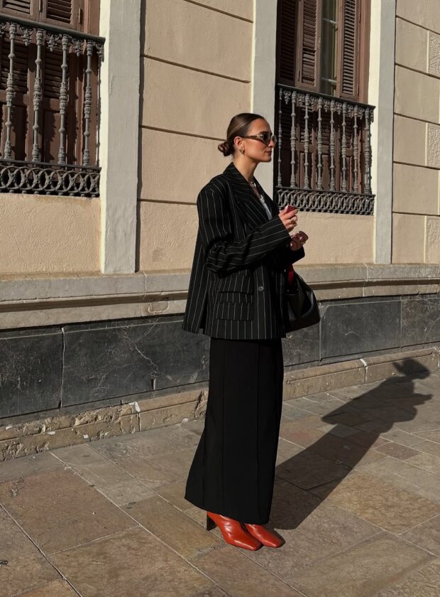 looks com saia e bota