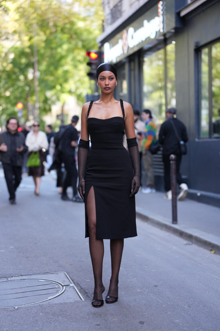 como usar looks com meia-calça e vestido