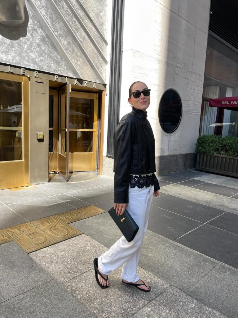 Calca jeans branca jan726 anna laplaca