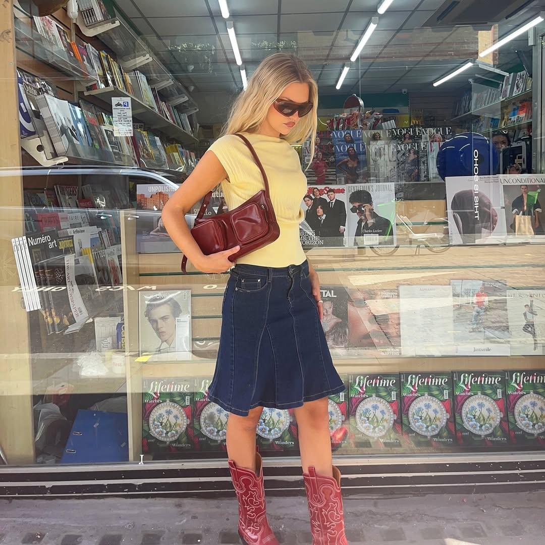 looks com saia jeans 5