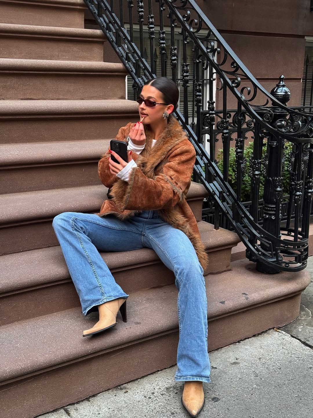 looks de frio para a frente fria