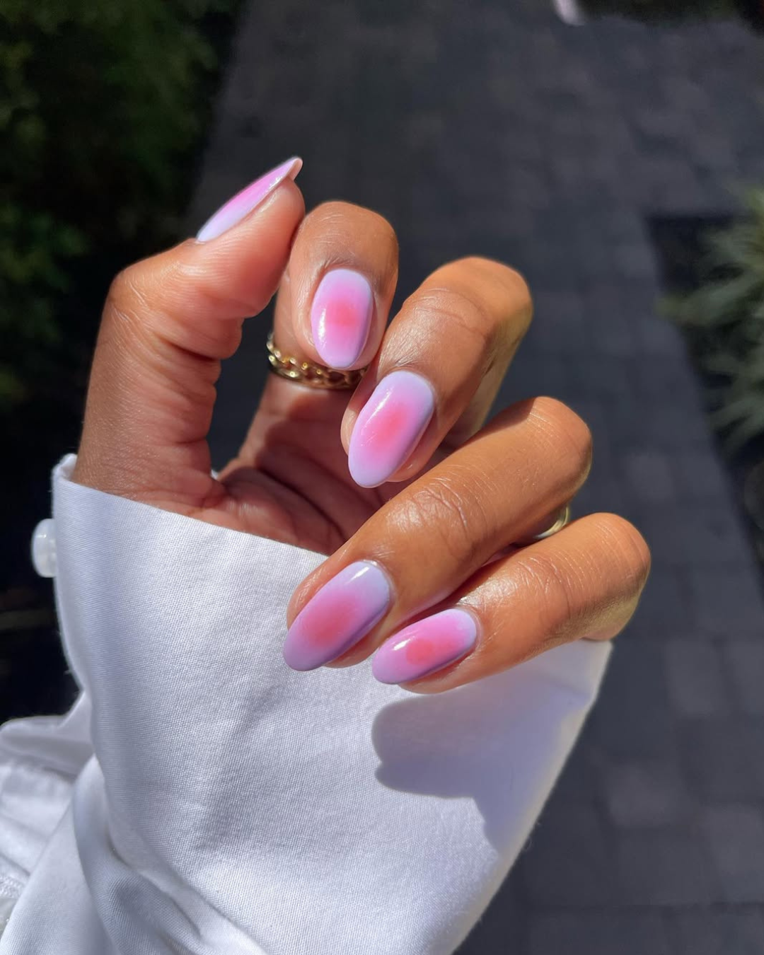 unhas roxas decoradas