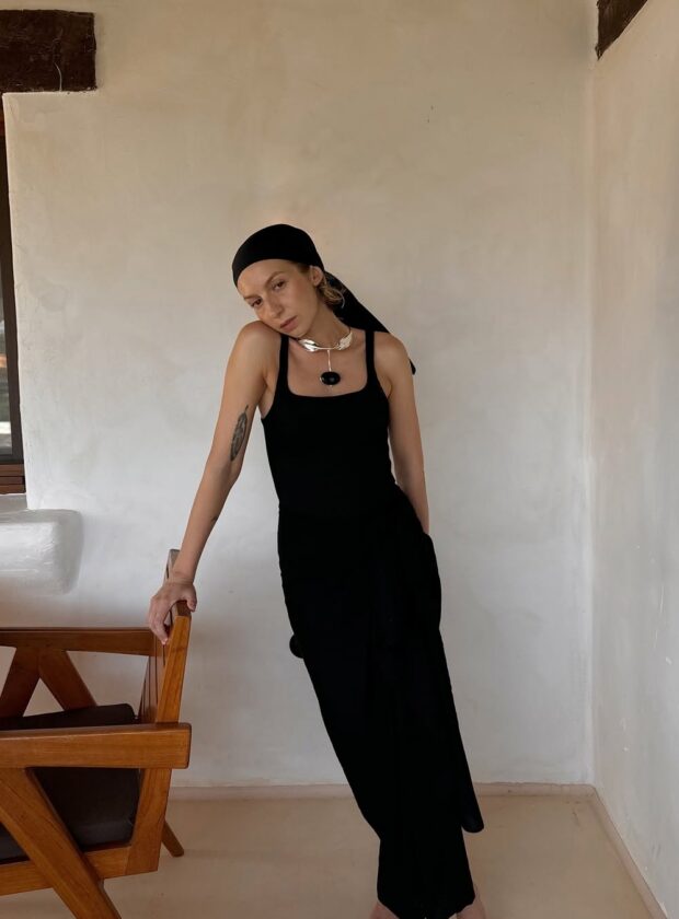 looks com vestidos com decote quadrado