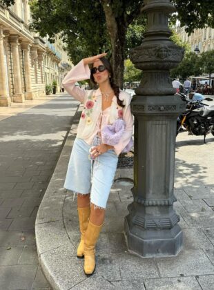 looks com bermuda jeans feminina