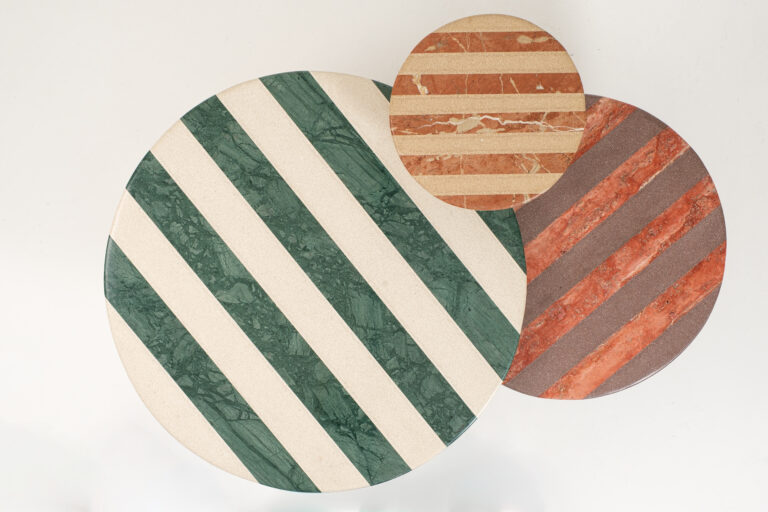 mesas com materiais reaproveitados