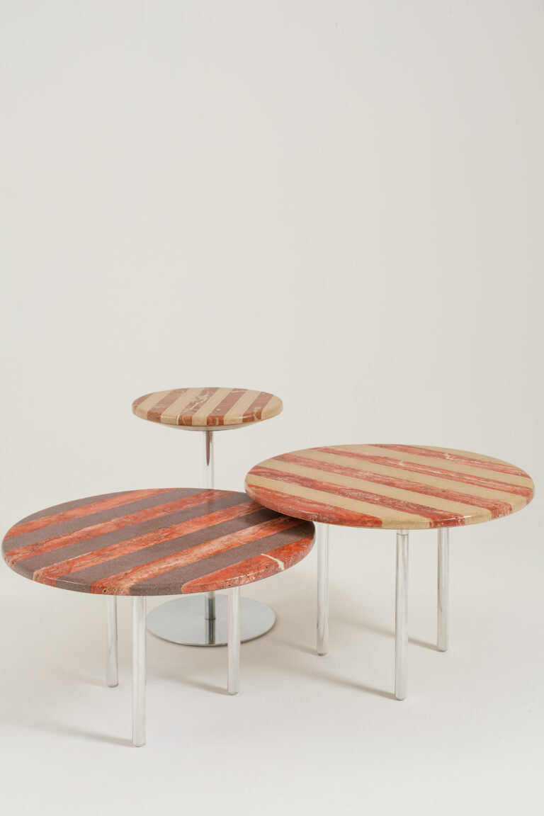 mesas com materiais reaproveitados