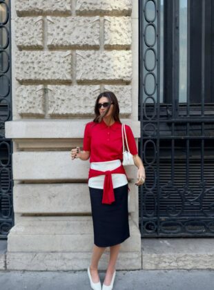 look com saia lápis preta