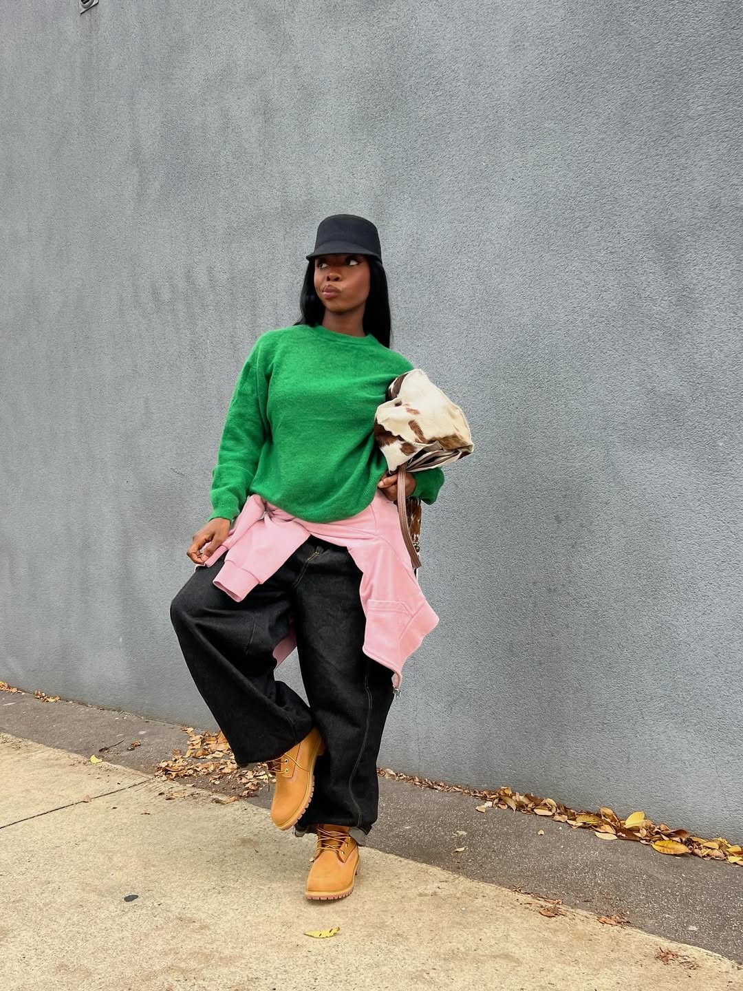 look com calça baggy feminina