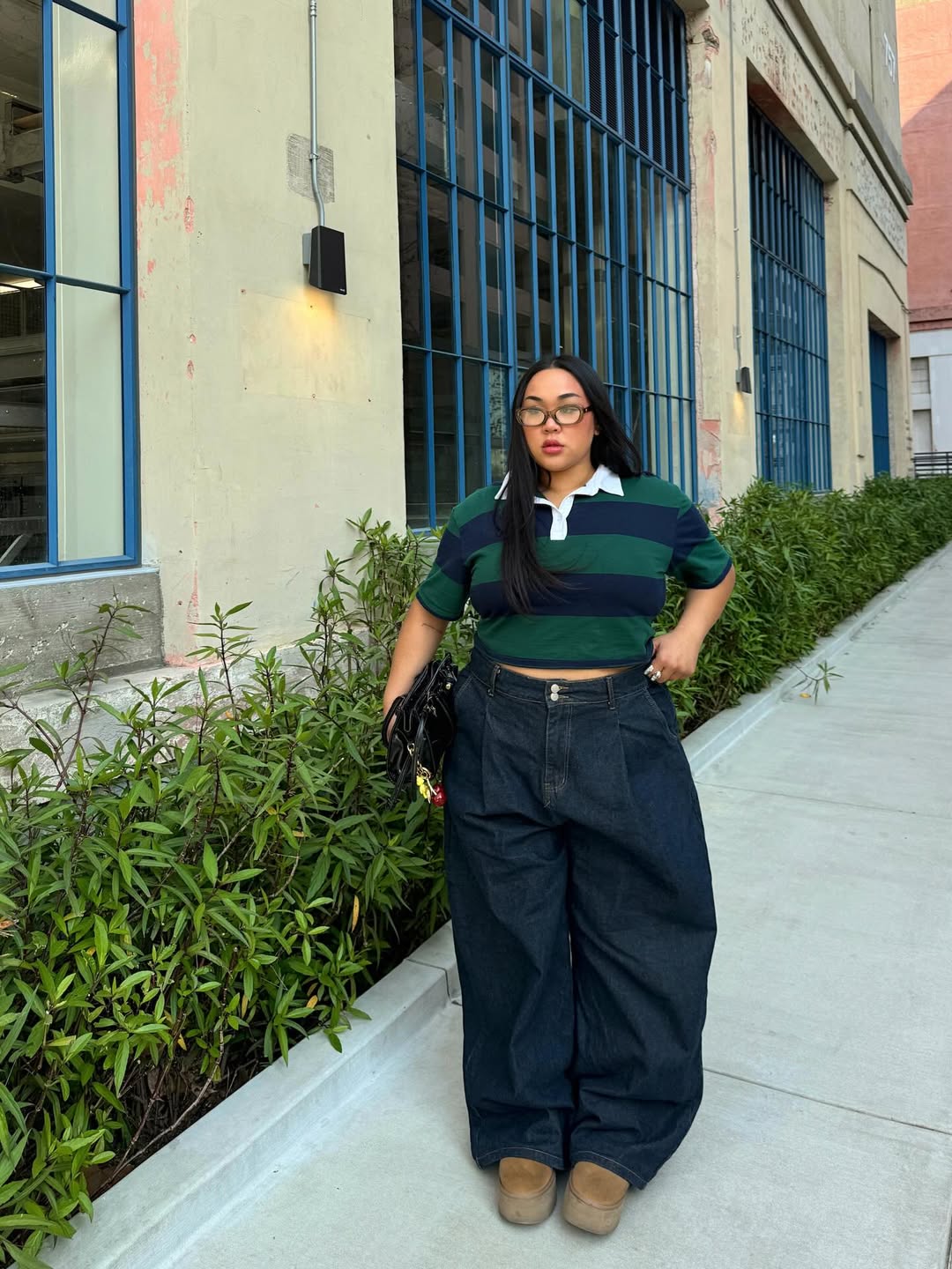 look com calça baggy feminina