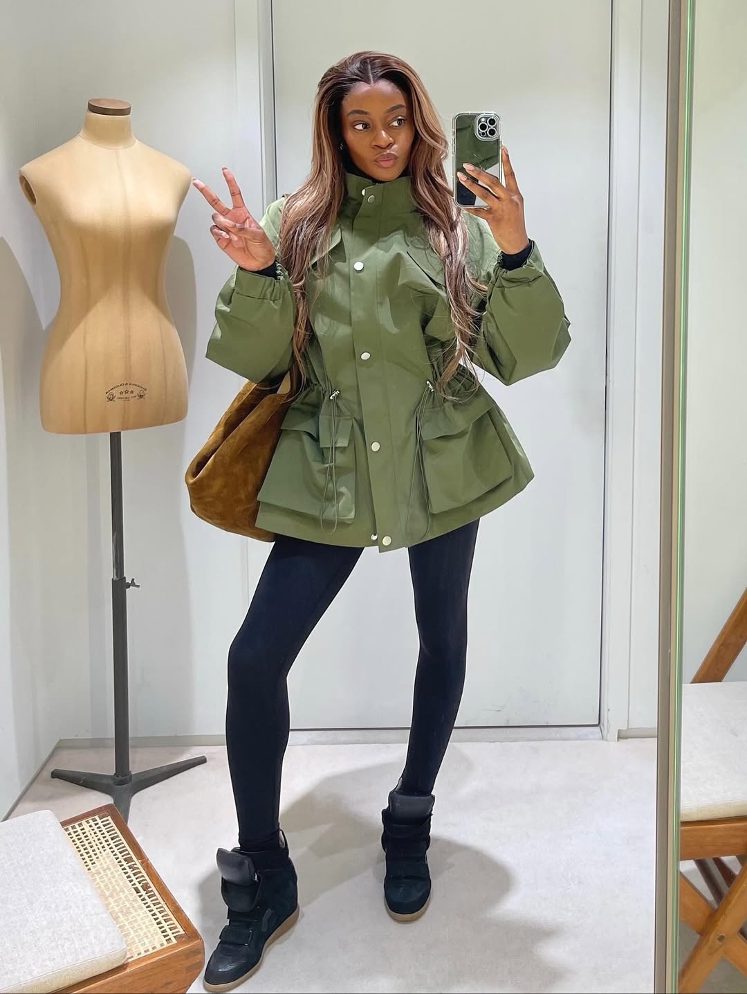 look com jaqueta parka feminina