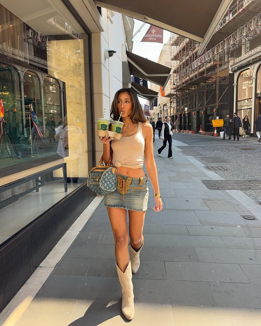 looks com saia jeans curta