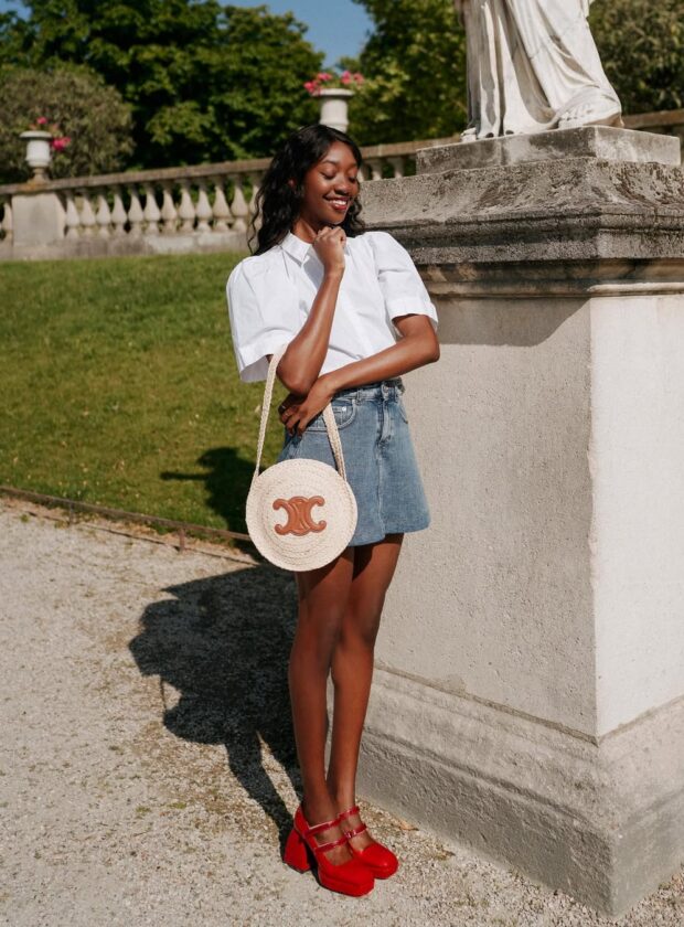 looks com saia jeans curta