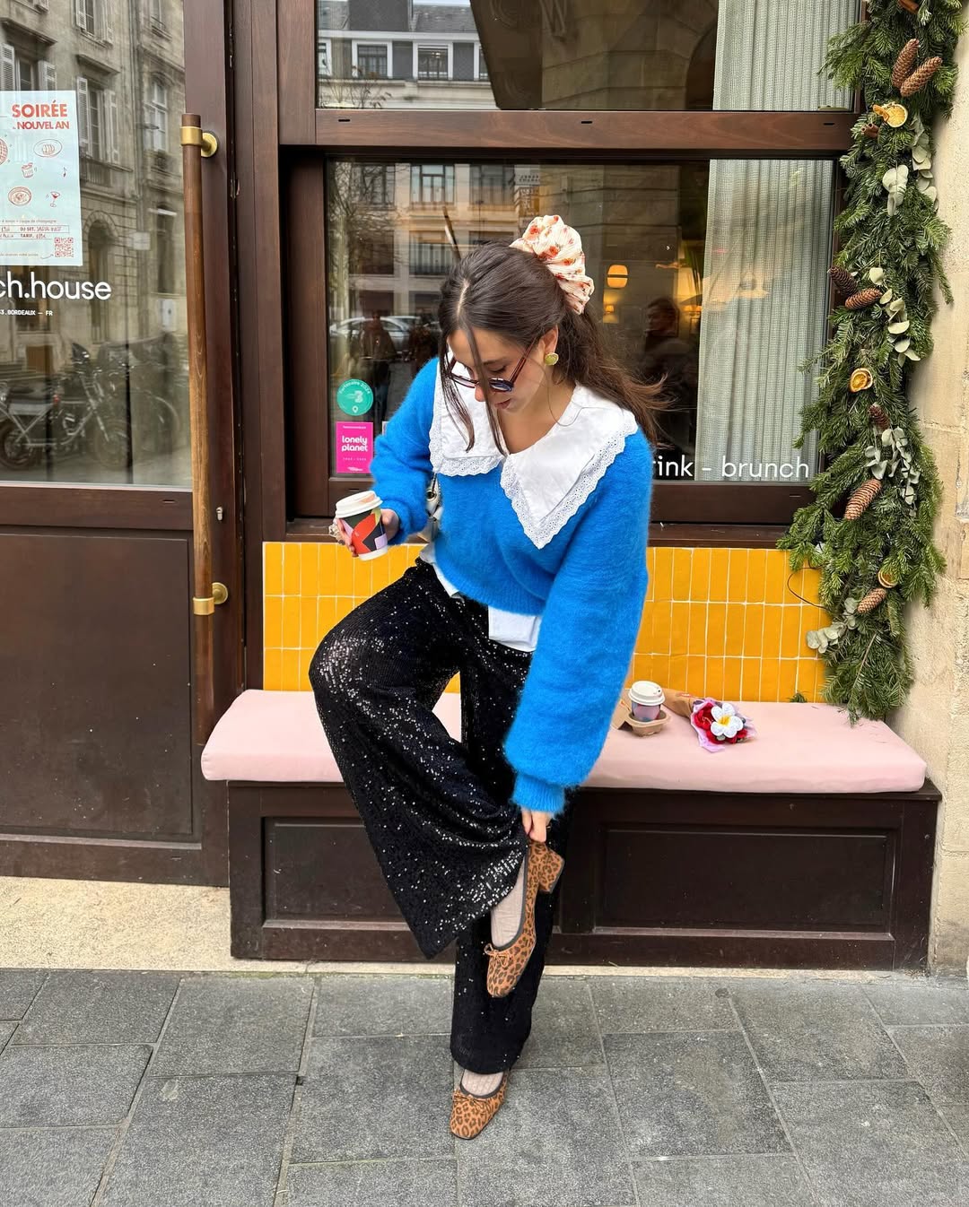look com calça preta