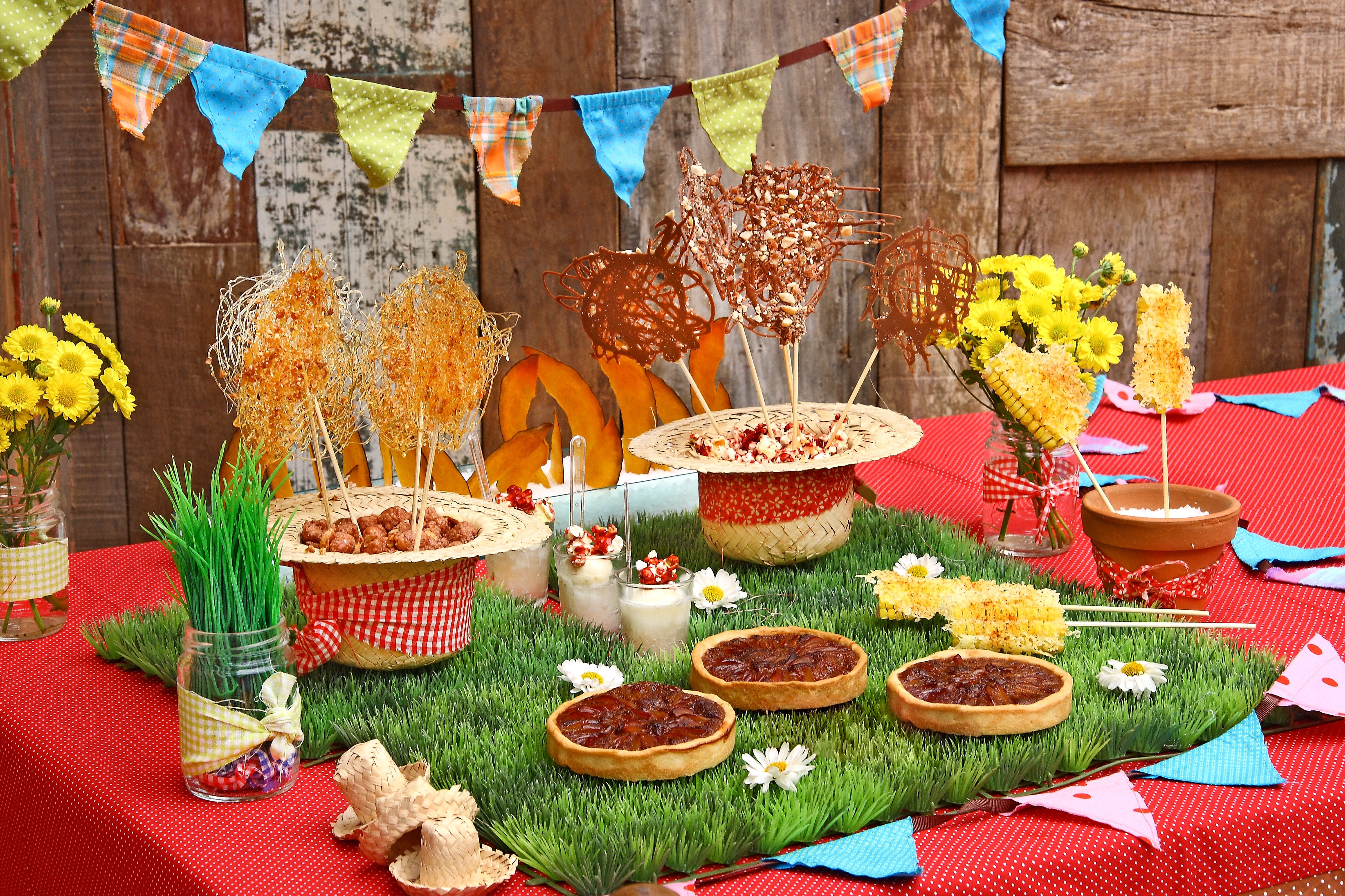 Texturas, estampas e outros elementos para introduzir na decoração de festa junina