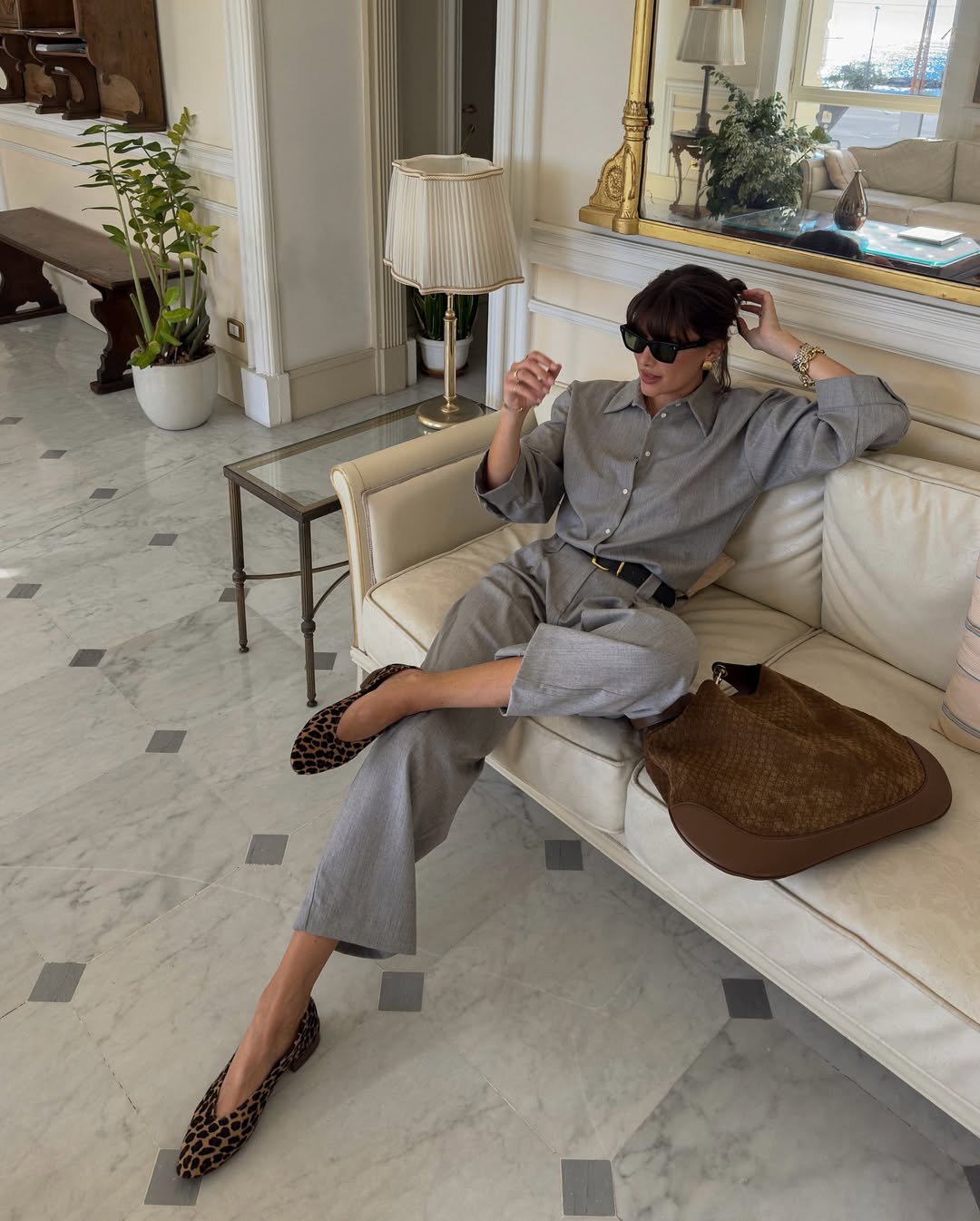 look com sapatilha de animal print