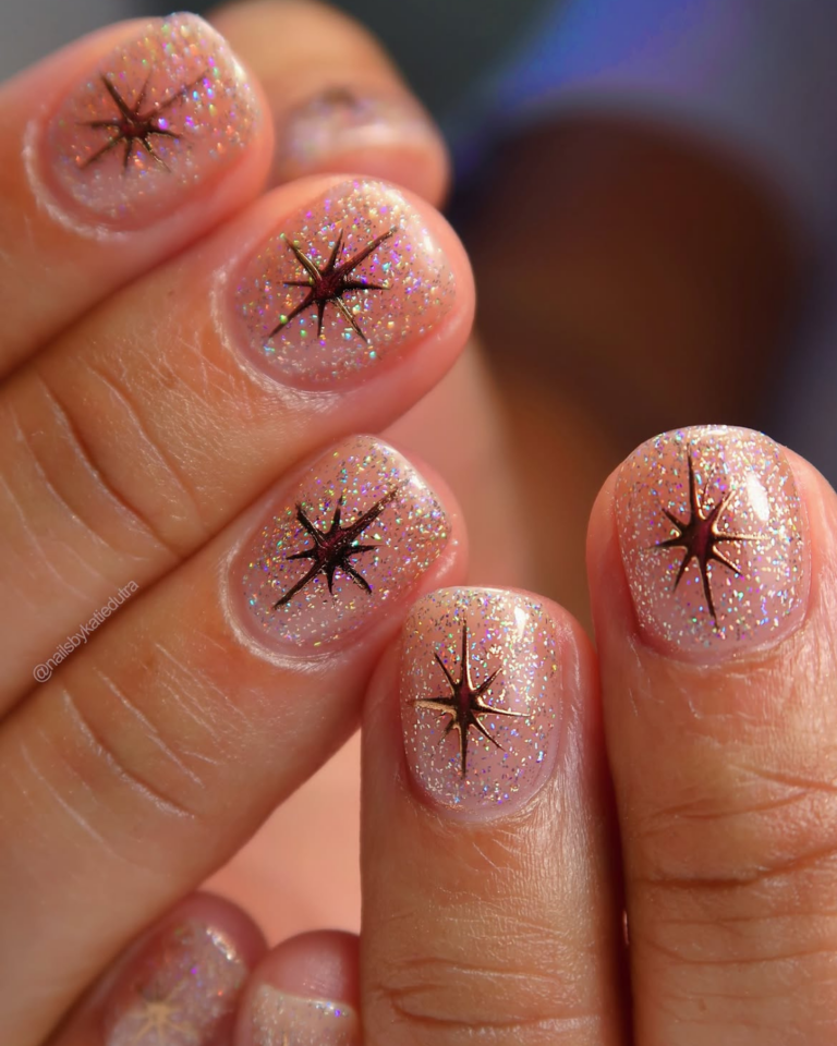 unhas com glitter
