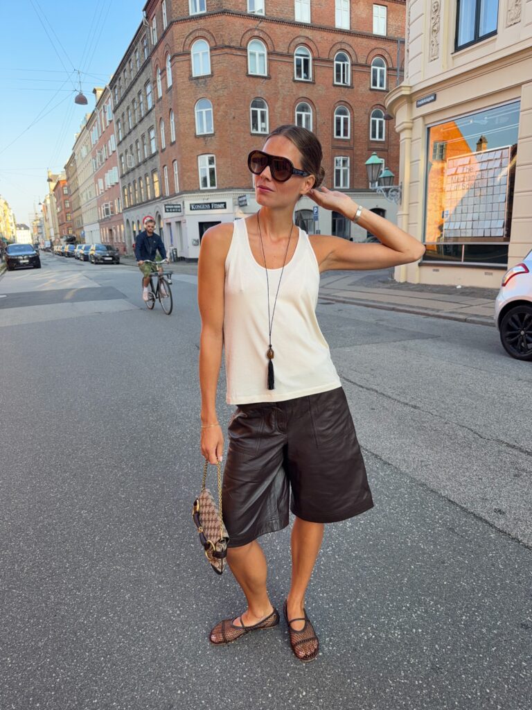 shorts de couro look 1