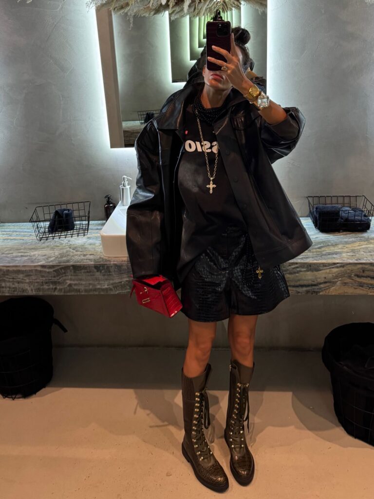shorts de couro look 5